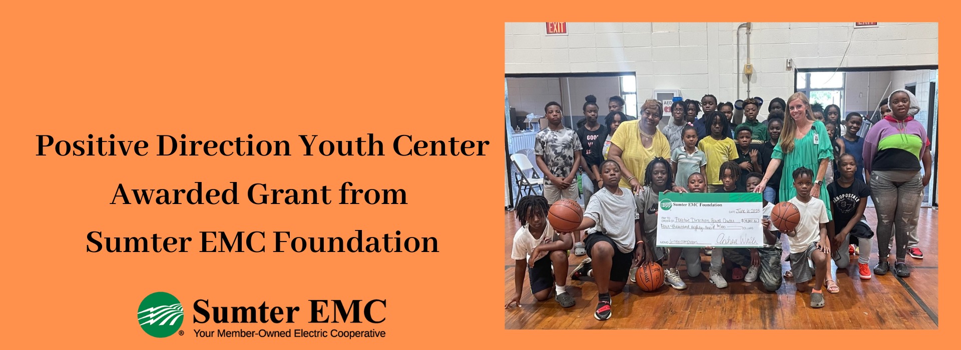 Positive Direction Youth Center  Awarded Grant from Sumter EMC Foundation
